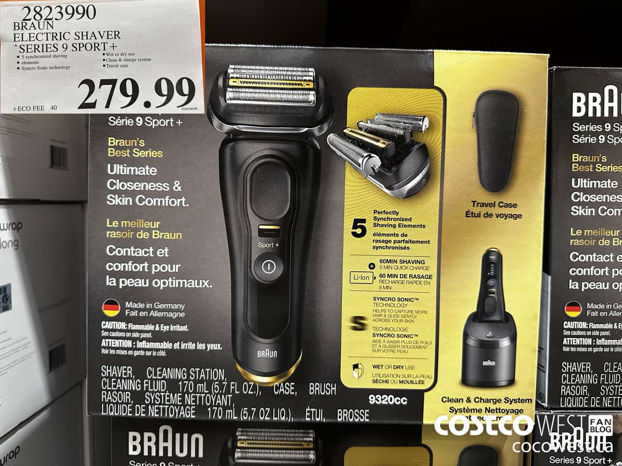 2823990 BRAUN ELECTRIC SHAVER SERIES 9 SPORT+ $279.99