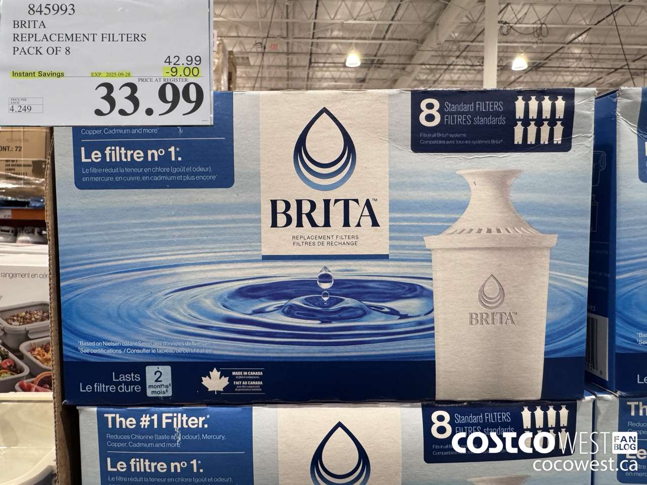 845993 BRITA REPLACEMENT FILTERS PACK OF 8 ($9.00 INSTANT SAVINGS EXPIRES ON 2025-09-28) $33.99