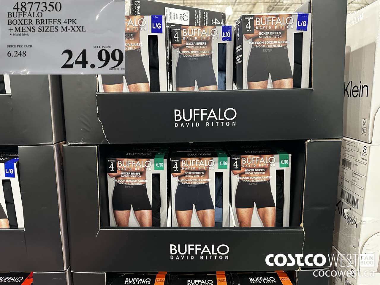 4877350 BUFFALO BOXER BRIEFS 4PK MENS SIZES M-XXL $24.99