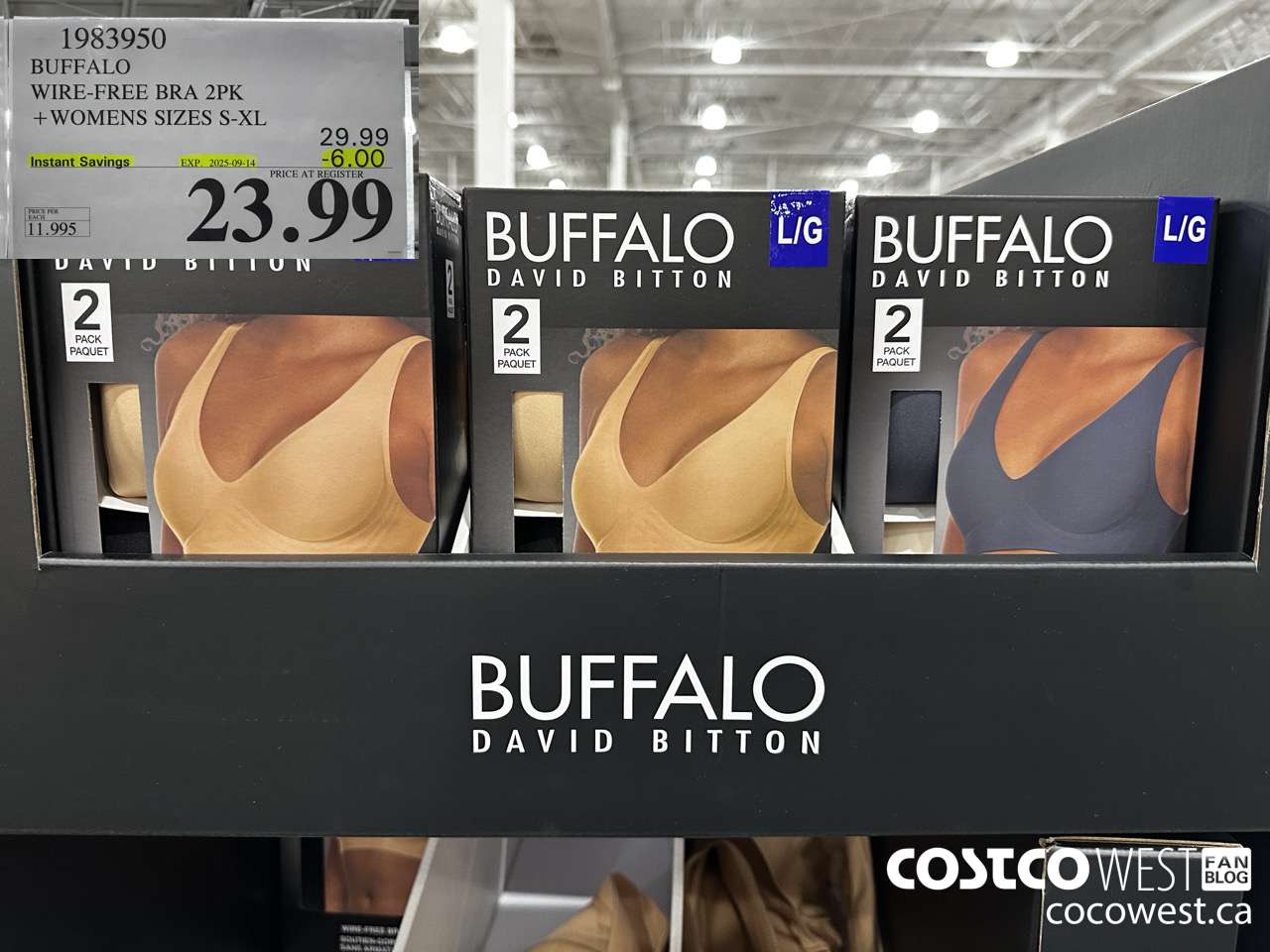 1983950 BUFFALO WIRE-FREE BRA 2PK LADIES SIZES S-XL ($6.00 INSTANT SAVINGS EXPIRES ON 2025-09-14) $23.99