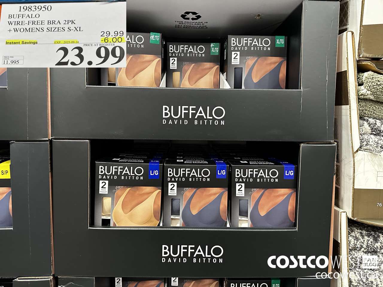 1983950 BUFFALO WIRE-FREE BRA 2PK LADIES SIZES S-XL ($6.00 INSTANT SAVINGS EXPIRES ON 2025-09-14) $23.99