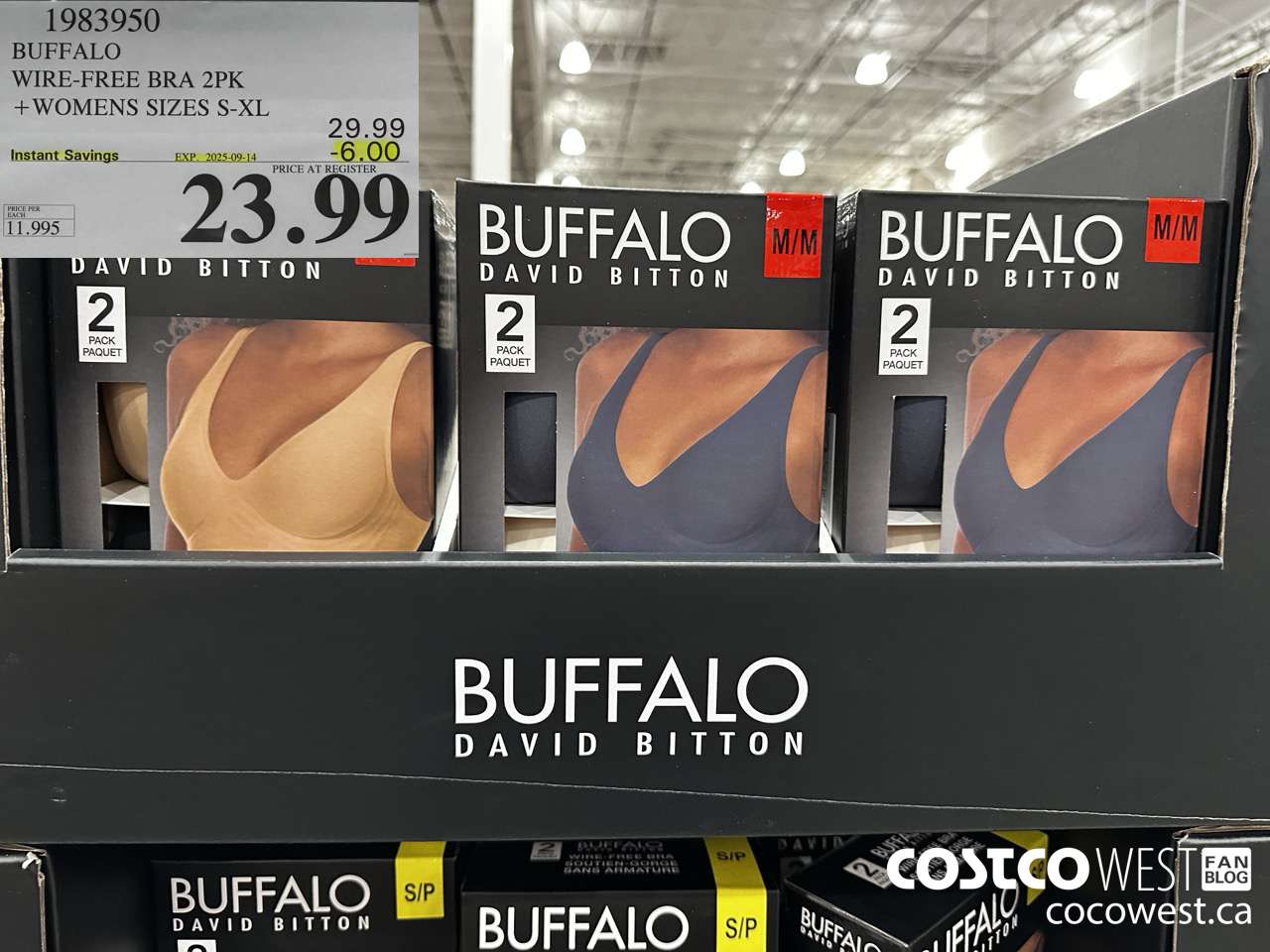 1983950 BUFFALO WIRE-FREE BRA 2PK LADIES SIZES S-XL ($6.00 INSTANT SAVINGS EXPIRES ON 2025-09-14) $23.99