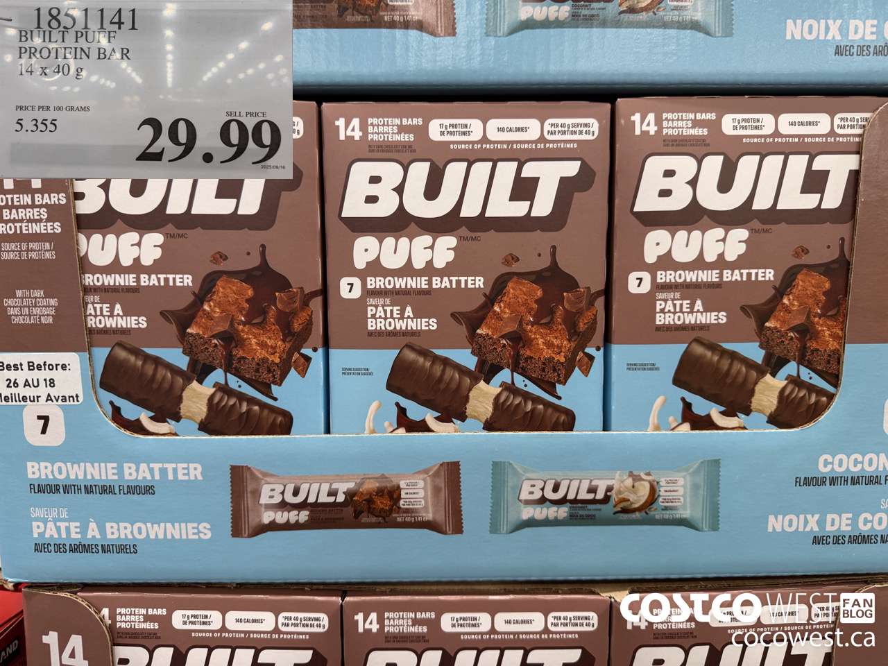 1851141 BUILT PUFF BAR 14 x 40g  $29.99