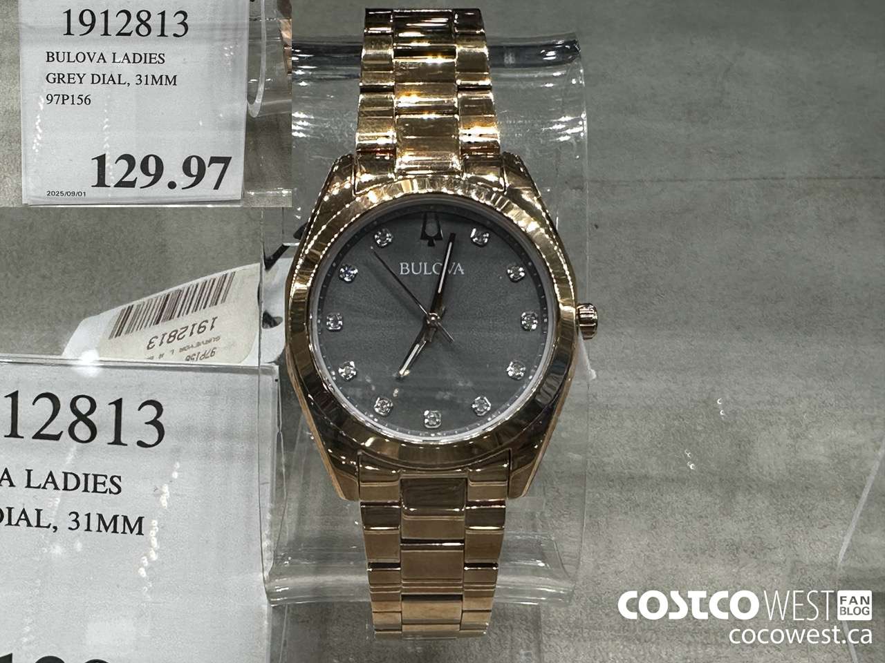 1912813 BULOVA LADIES GREY DIAL, 31MM 97P156 $129.97