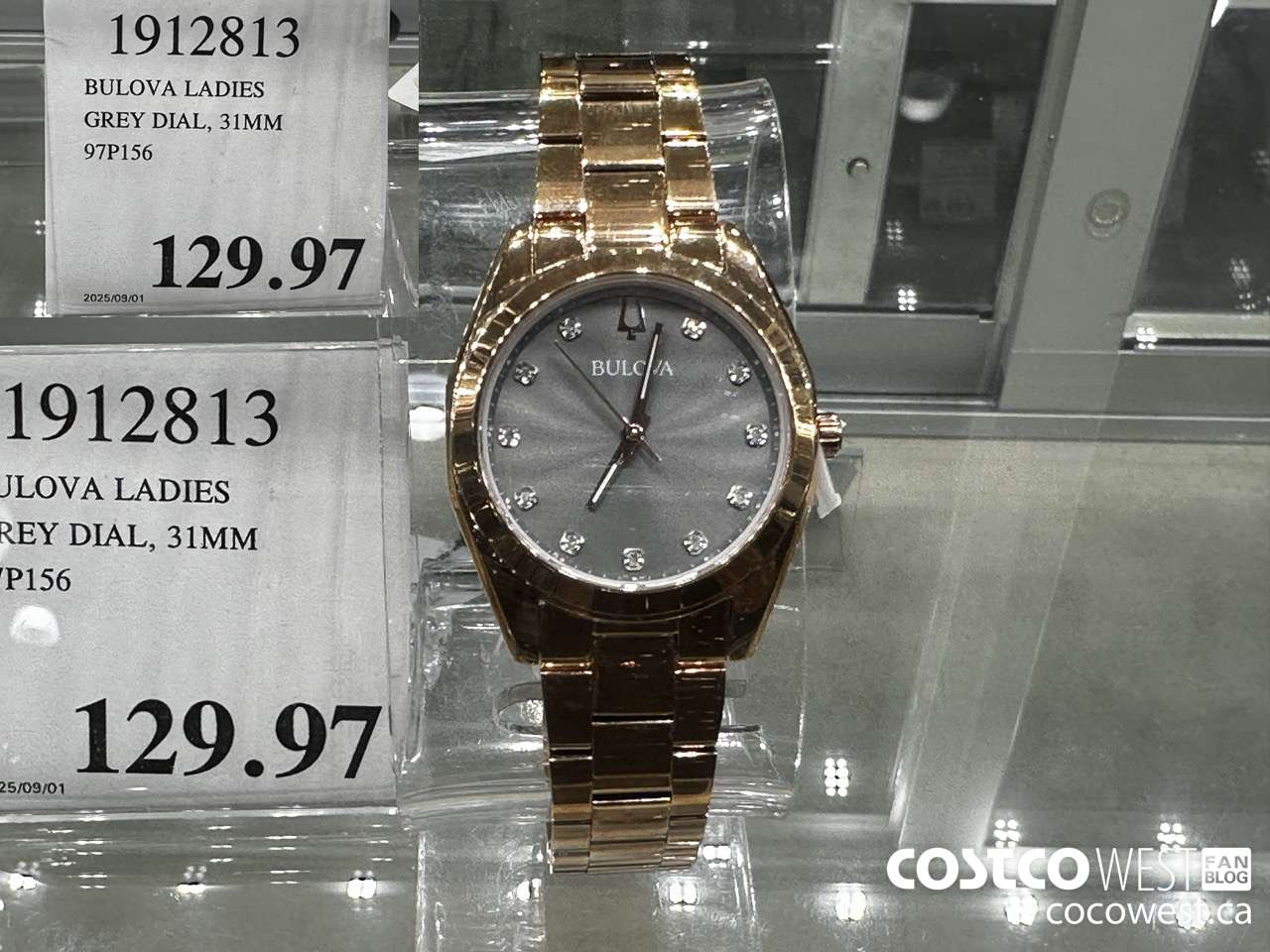 1912813 BULOVA LADIES GREY DIAL, 31MM 97P156 $129.97