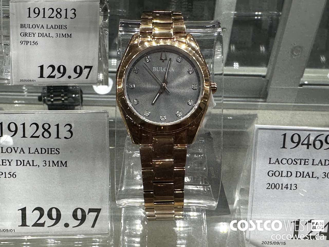 1912813 BULOVA LADIES GREY DIAL, 31MM 97P156 $129.97