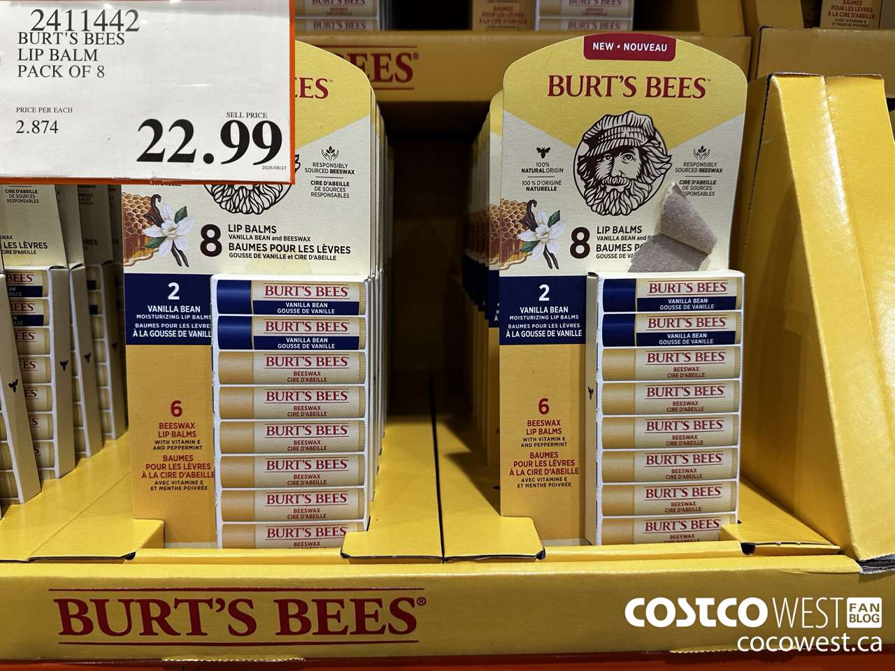 2411442 BURT'S BEES LIP BALM PACK OF 8 $22.99