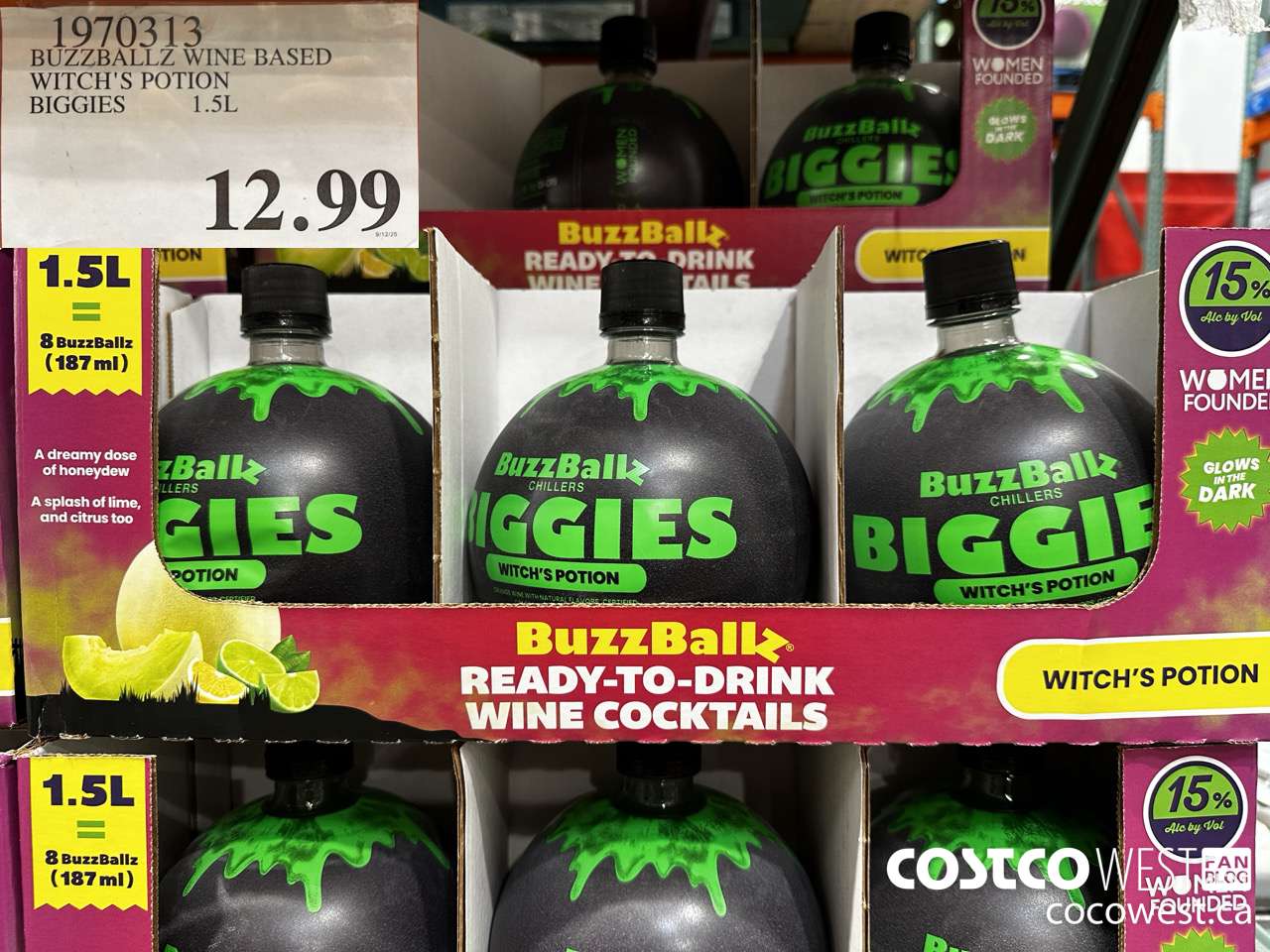 1970313 BUZZBALLZ WINE BASED WITCH'S POTION BIGGIES 1.5L $12.99