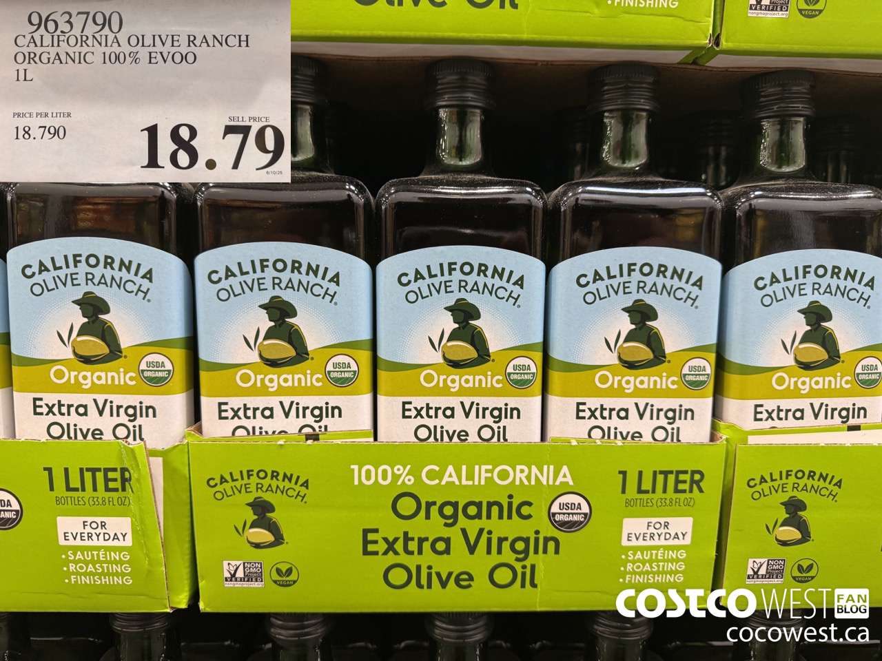 963790 CALIVORNIA OLIVE BRANCH ORGANIC 100% EVOO 1L $18.79