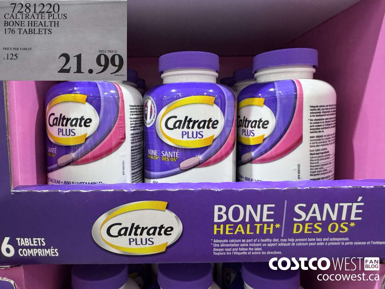 7281220 CALTRATE PLUS CALCIUM SUPPLEMENT 176 TABLETS $21.99