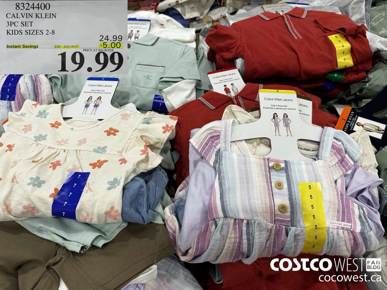 8324400 CALVIN KLEIN 3PC SET KIDS SIZES 2-8  ($5.00 INSTANT SAVINGS EXPIRES ON 2025-09-07) $19.99