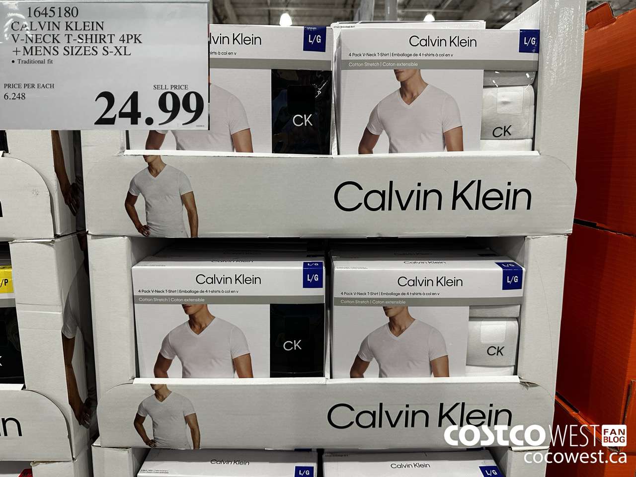 1645180 CALVIN KLEIN V-NECK T-SHIRTS 4PK MENS SIZES S-XL $24.99