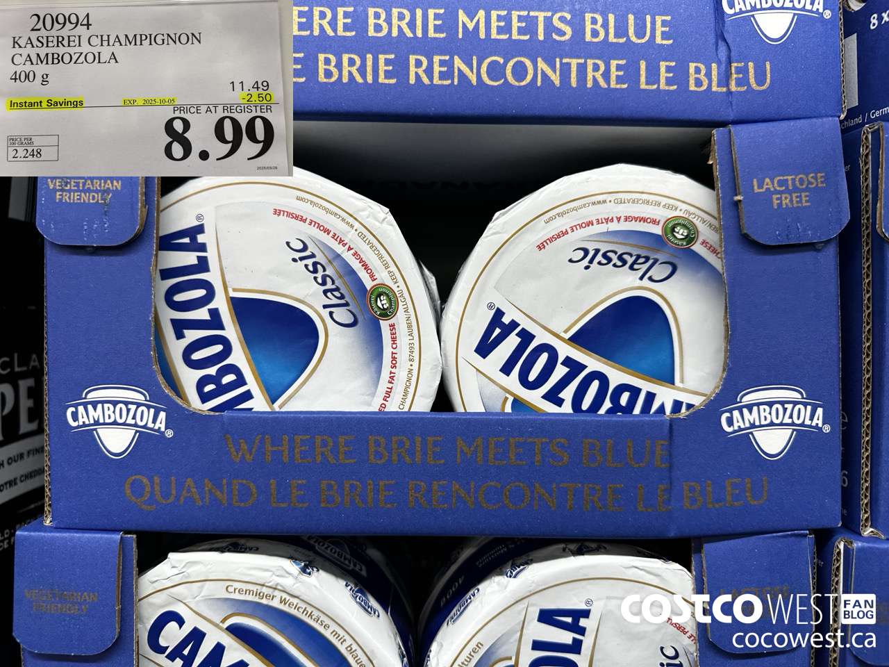 20994 CAMBOZOLA CLASSIC 400 g ($2.50 INSTANT SAVINGS EXPIRES ON 2025-10-05) $8.99
