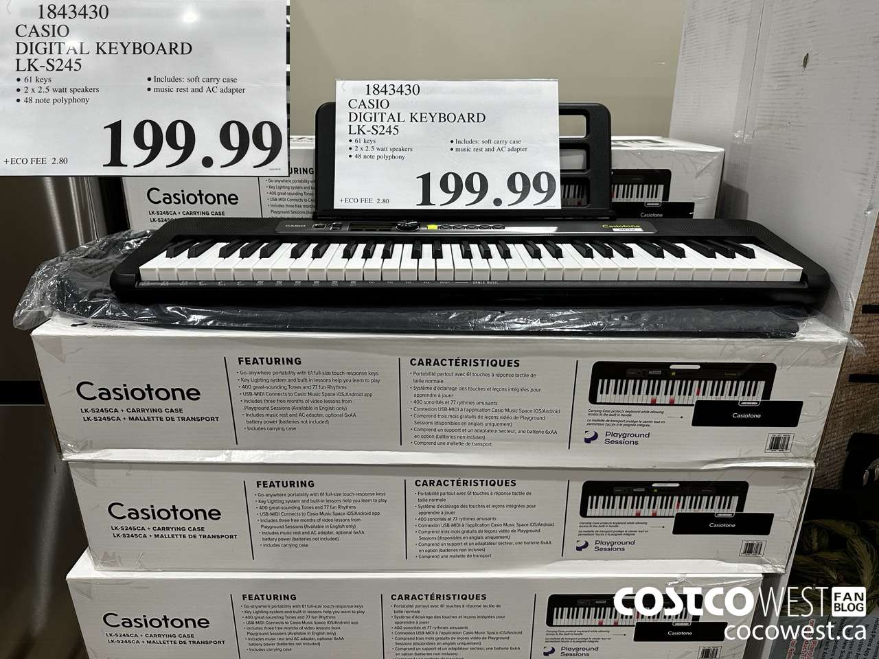1843430 CASIO DIGITAL KEYBOARD LK-S245 $199.99