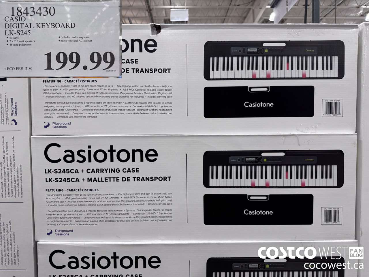 1843430 CASIO DIGITAL KEYBOARD LK-S245 $199.99