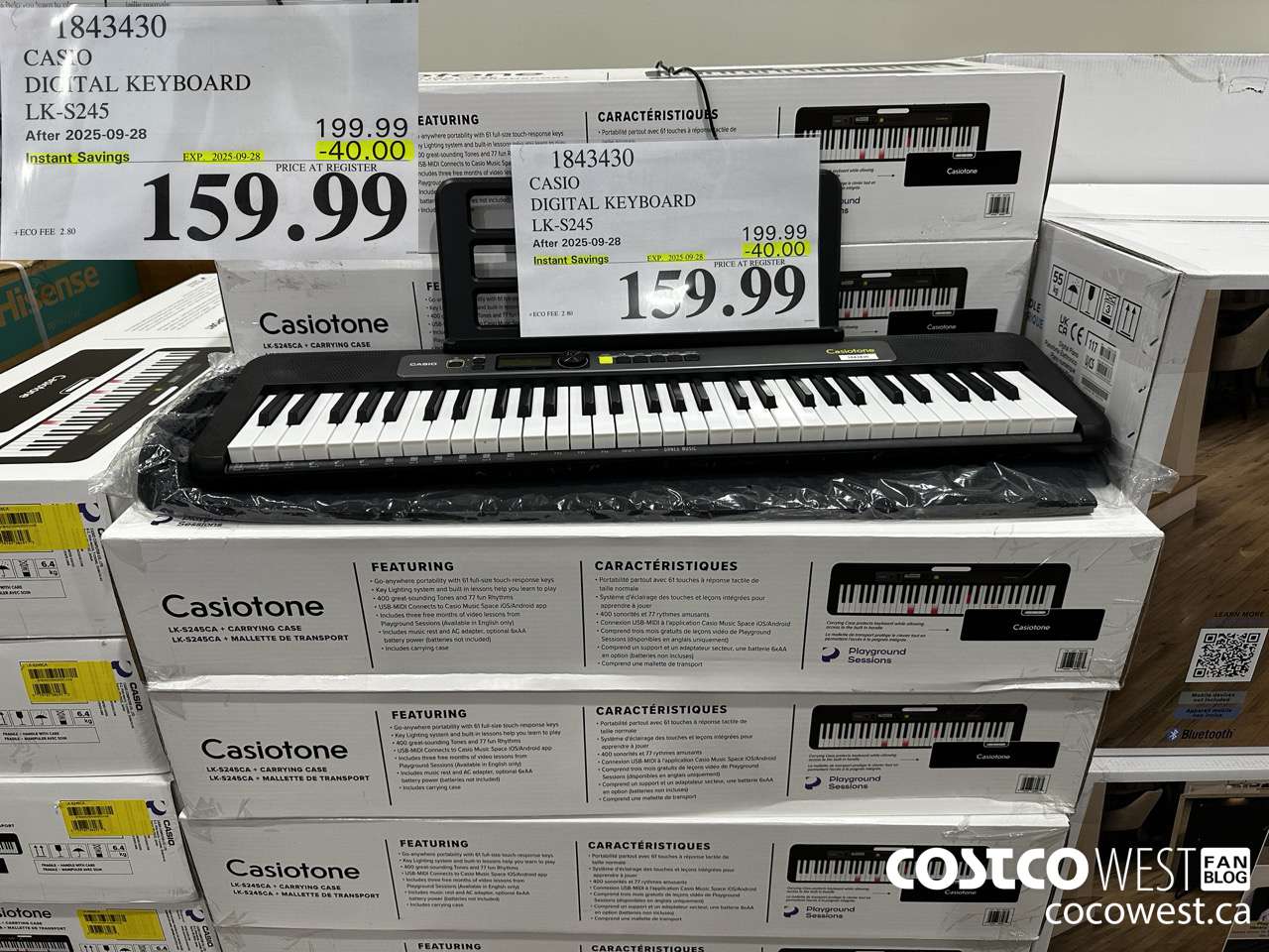 1843430 CASIO DIGITAL KEYBOARD LK-S245 ($40.00 INSTANT SAVINGS EXPIRES ON 2025-09-28) $159.99