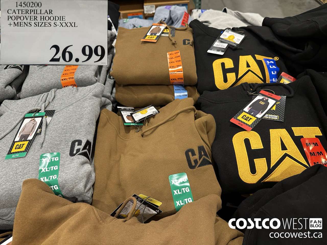 1450200 CATERPILLAR POPOVER HOODIE MENS SIZES S-XXL $26.99