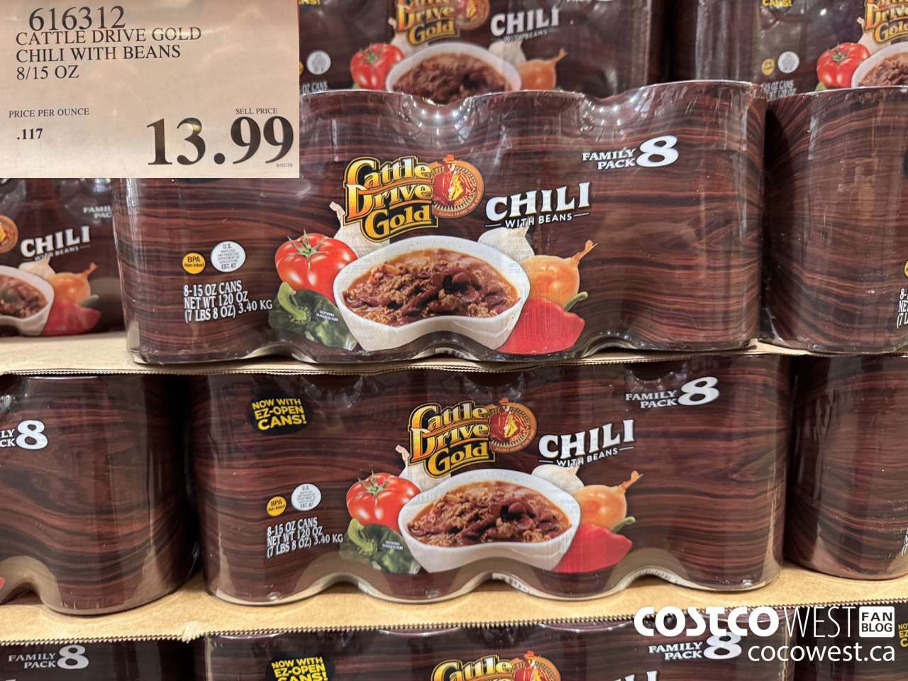 616312 CATTLE DRIVE GOLD CHILI WITH BEANS 8/15 OZ $13.99