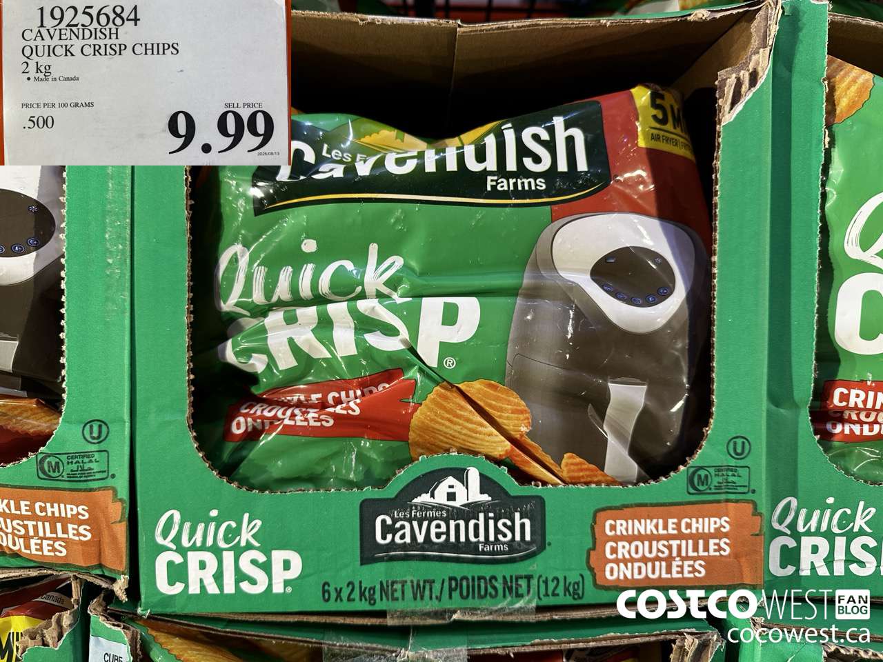 1925684 CAVENDISH QUICK CRISP CHIPS 2KG $9.99