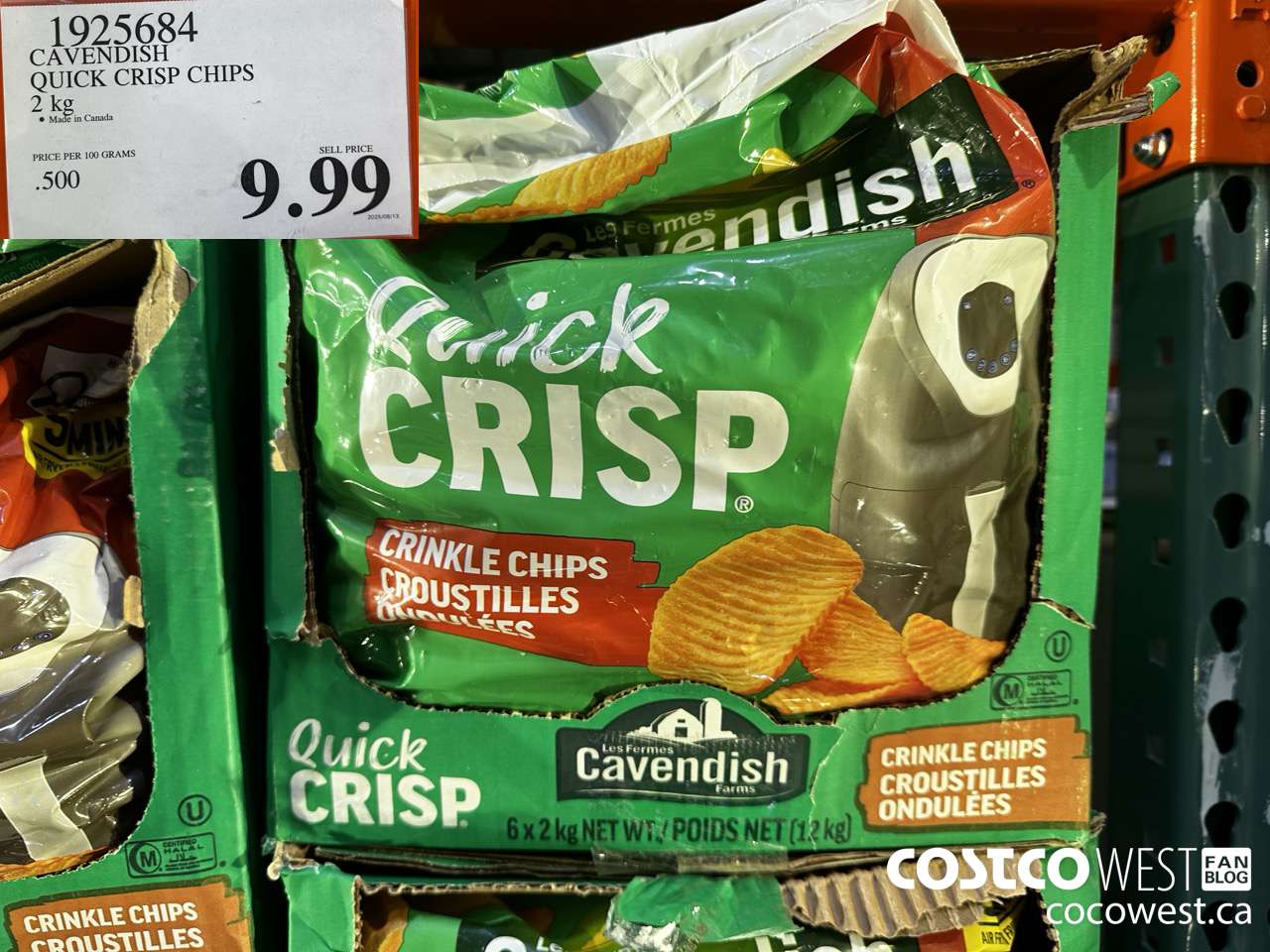1925684 CAVENDISH QUICK CRISP CHIPS 2KG $9.99