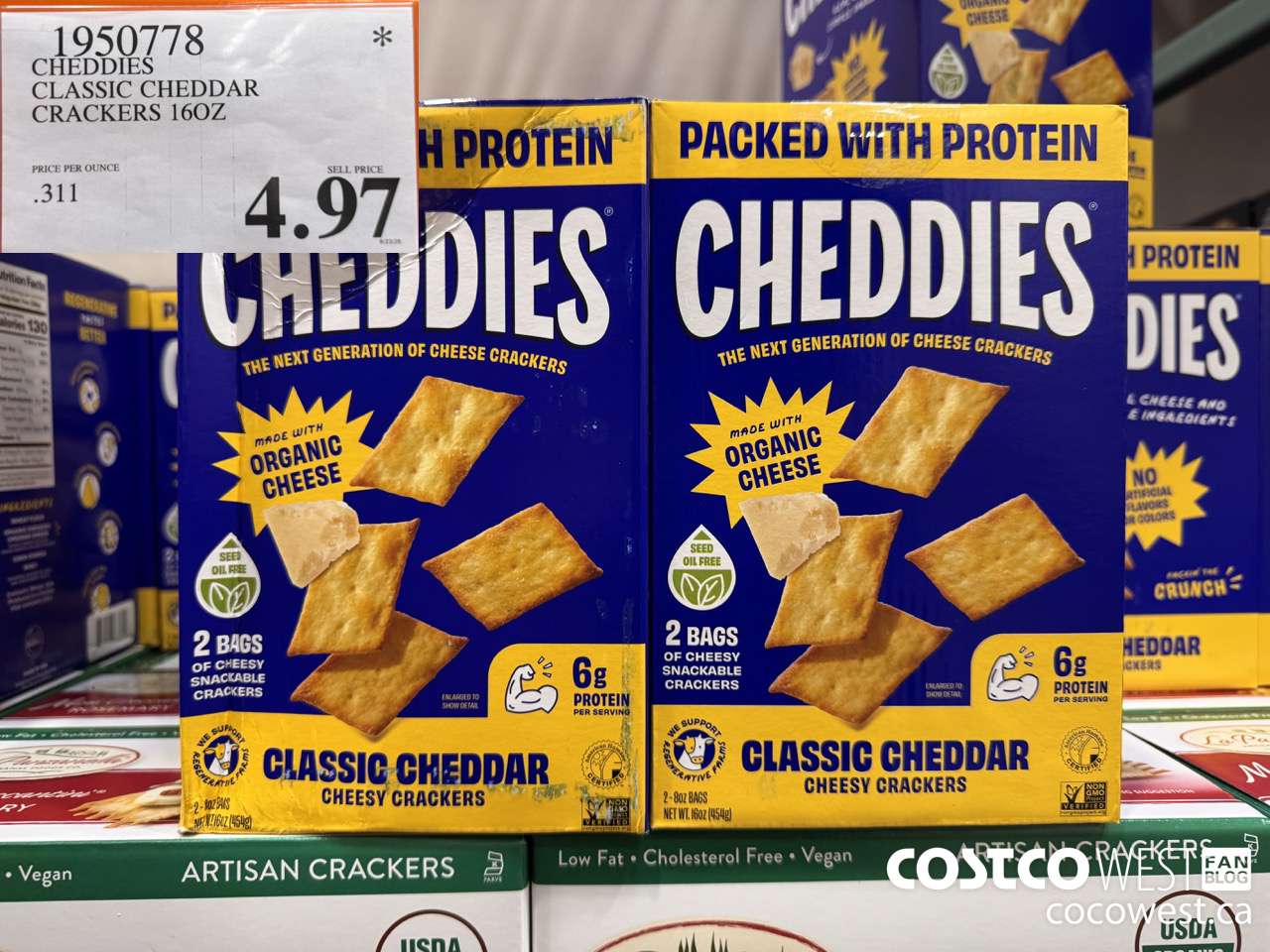 1950778 CHEDDIES CLASSIC CHEDDAR CRACKERS 16OZ $4.97