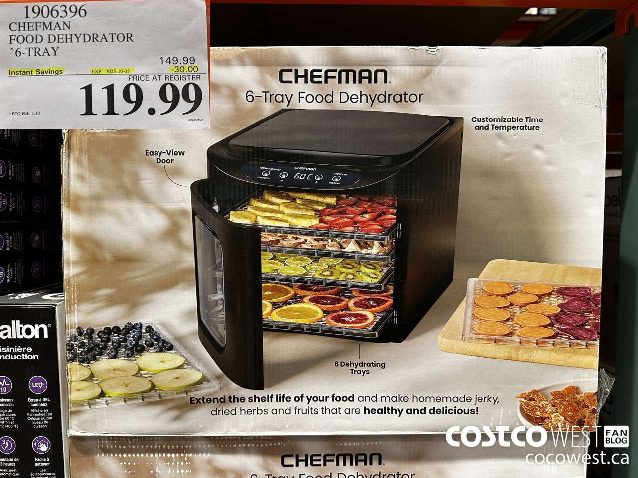 1906396 CHEFMAN FOOD DEHYDRATOR 6-TRAY ($30.00 INSTANT SAVINGS EXPIRES ON 2025-10-05) $119.99