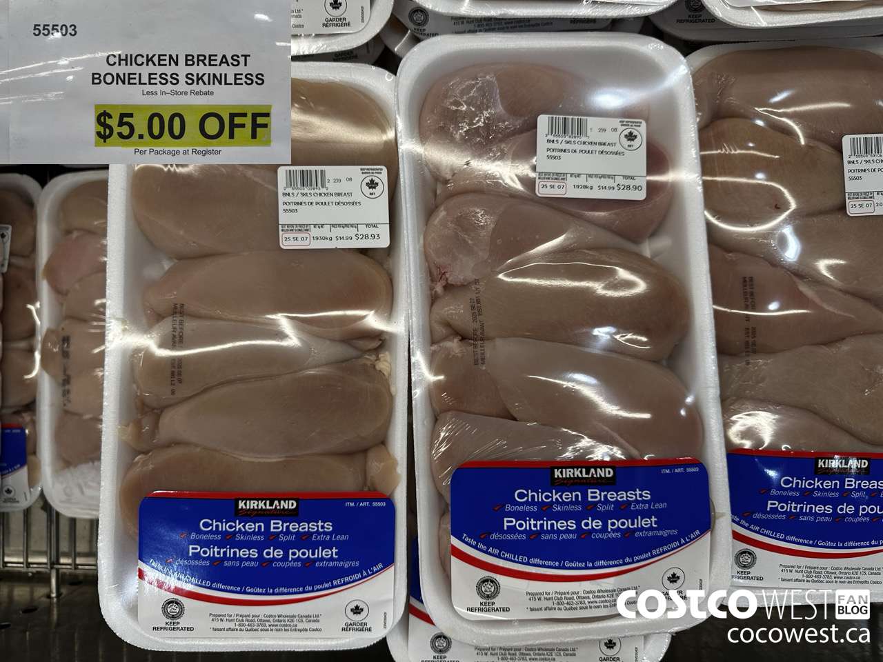 55503 CHICKEN BREASTS BONELESS SKINLESS ($5.00 INSTANT SAVINGS)