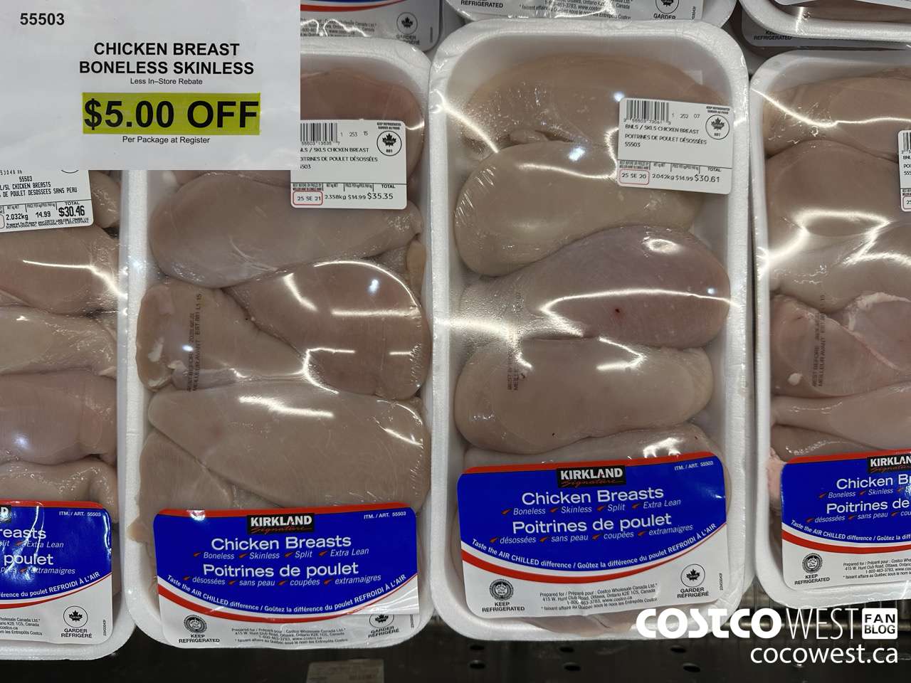 55503 CHICKEN BREASTS BONELESS SKINLESS ($5.00 INSTANT SAVINGS)
