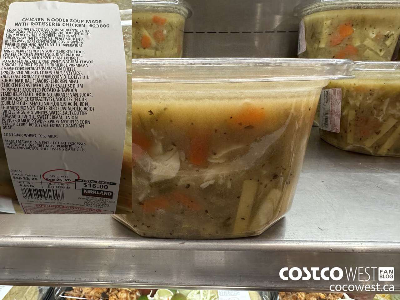 23086 CHICKEN NOODLE SOUP MADE WITH ROTISSERIE CHICKEN PER LB $3.99