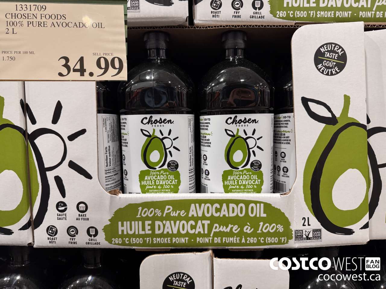 1331709 CHOSEN FOODS 100% PURE AVOCADO OIL 2L $34.99