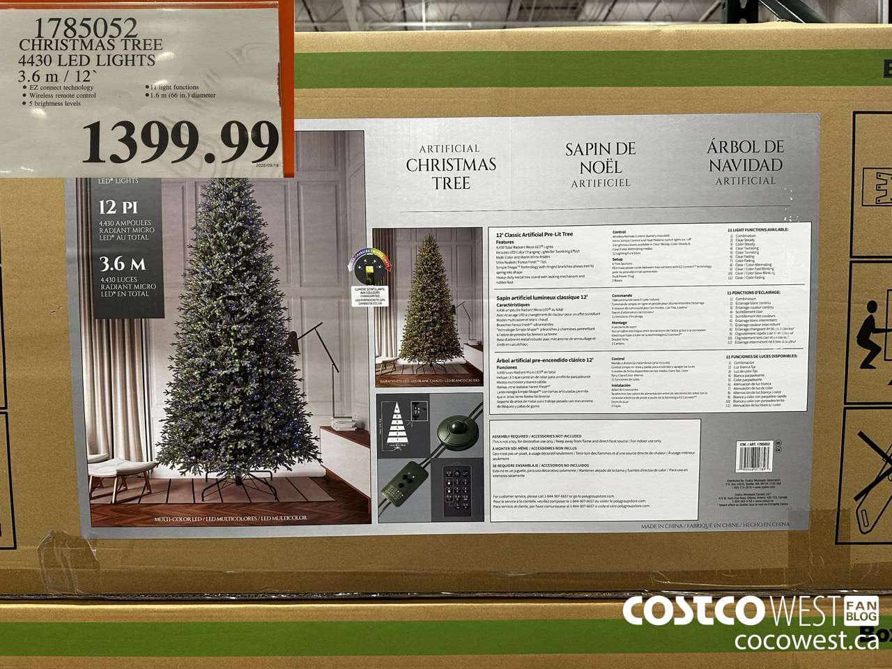1785052 CHRISTMAS TREE 4430 LED LIGHTS 3.6M/12 $1399.99