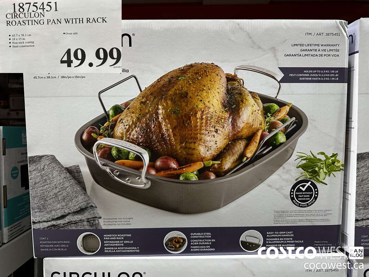 1875451 CIRCULON ROASTING PAN WITH RACK $49.99