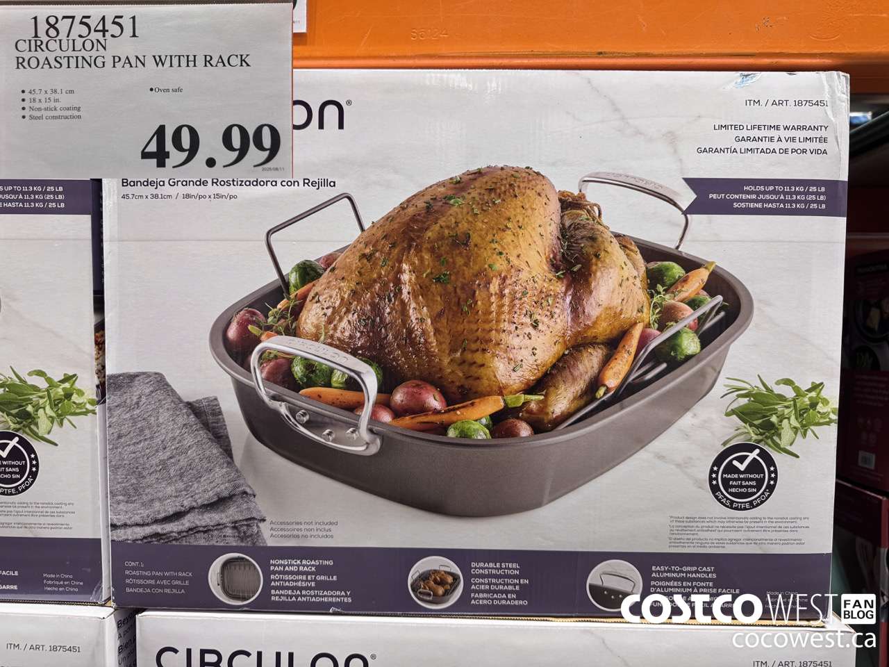 1875451 CIRCULON ROASTING PAN WITH RACK $49.99