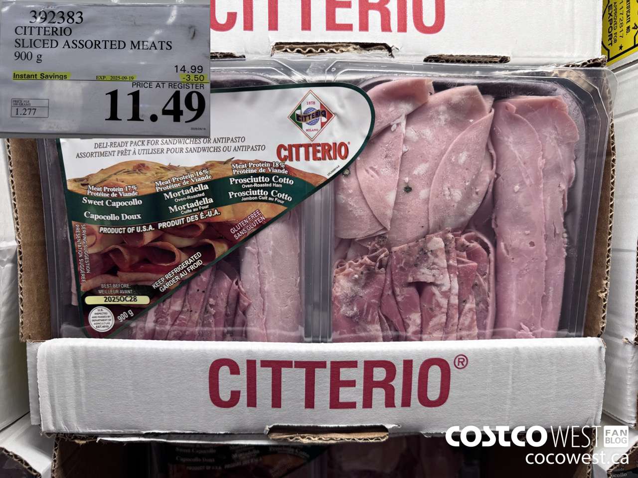 392383 CITTERIO PANINI! SLICED ASSORTED MEATS 900 g ($3.50 INSTANT SAVINGS EXPIRES ON 2025-09-19) $11.49