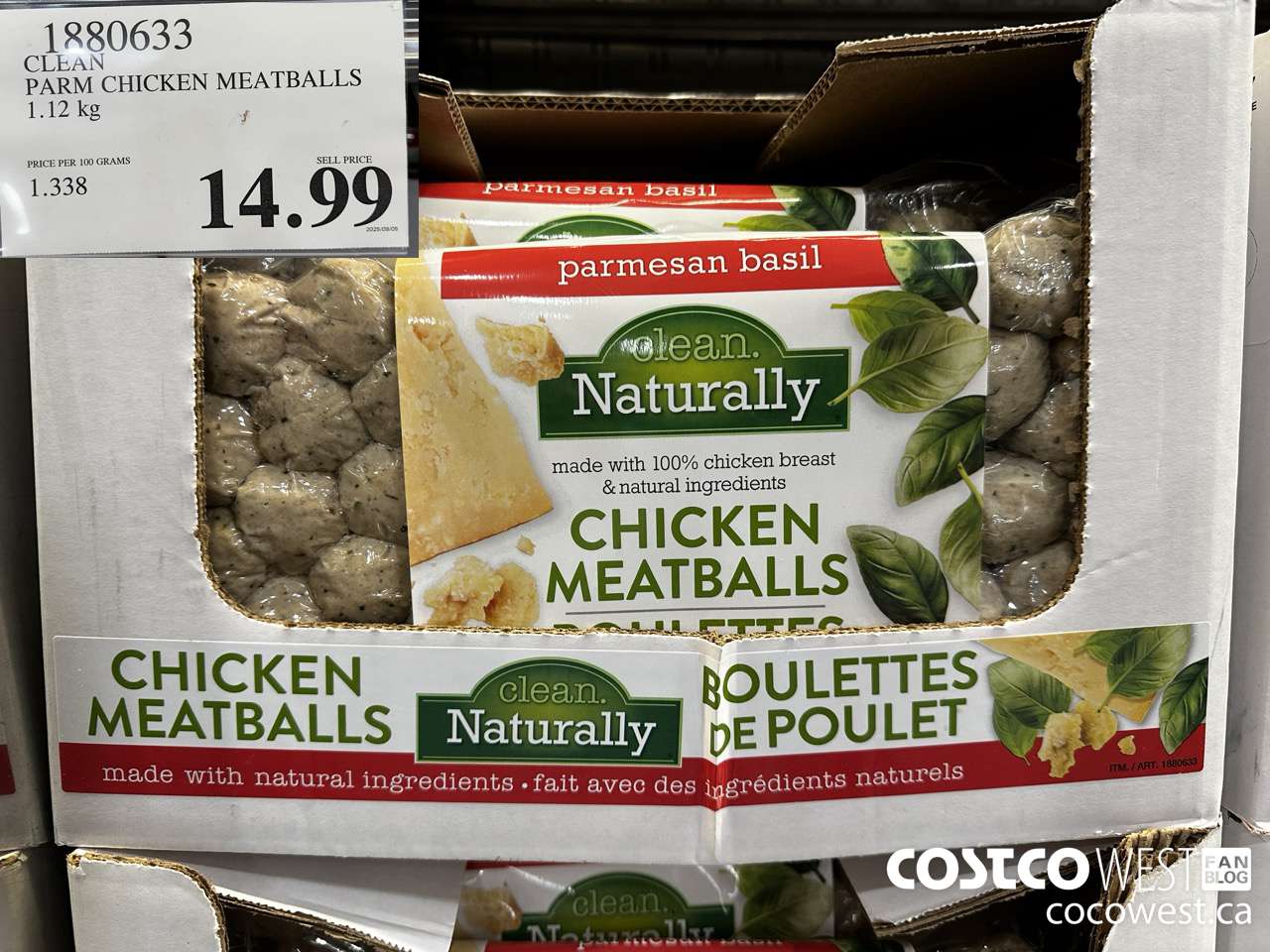 1880633 CLEAN PARM CHICKEN MEATBALLS 1.12KG $14.99