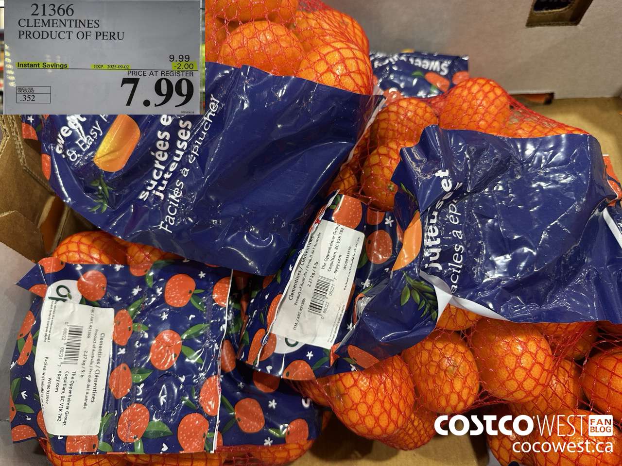 21366 CLEMENTINES PRODUCT OF PERU ($2.00 INSTANT SAVINGS EXPIRES ON 2025-09-02) $7.99