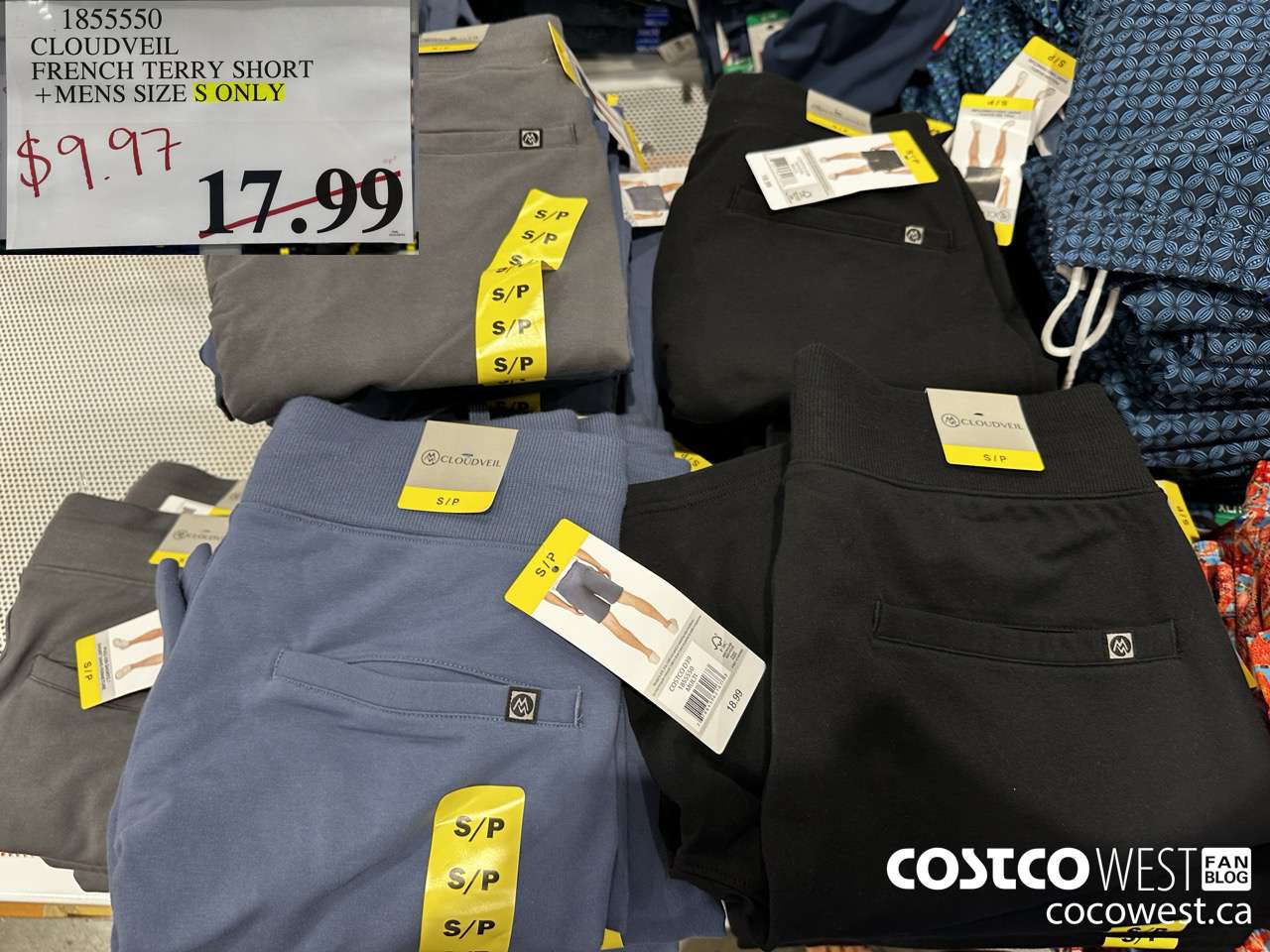 1855550 CLOUDVEIL FRENCH TERRY SHORT MENS SIZES S ONLY $9.97