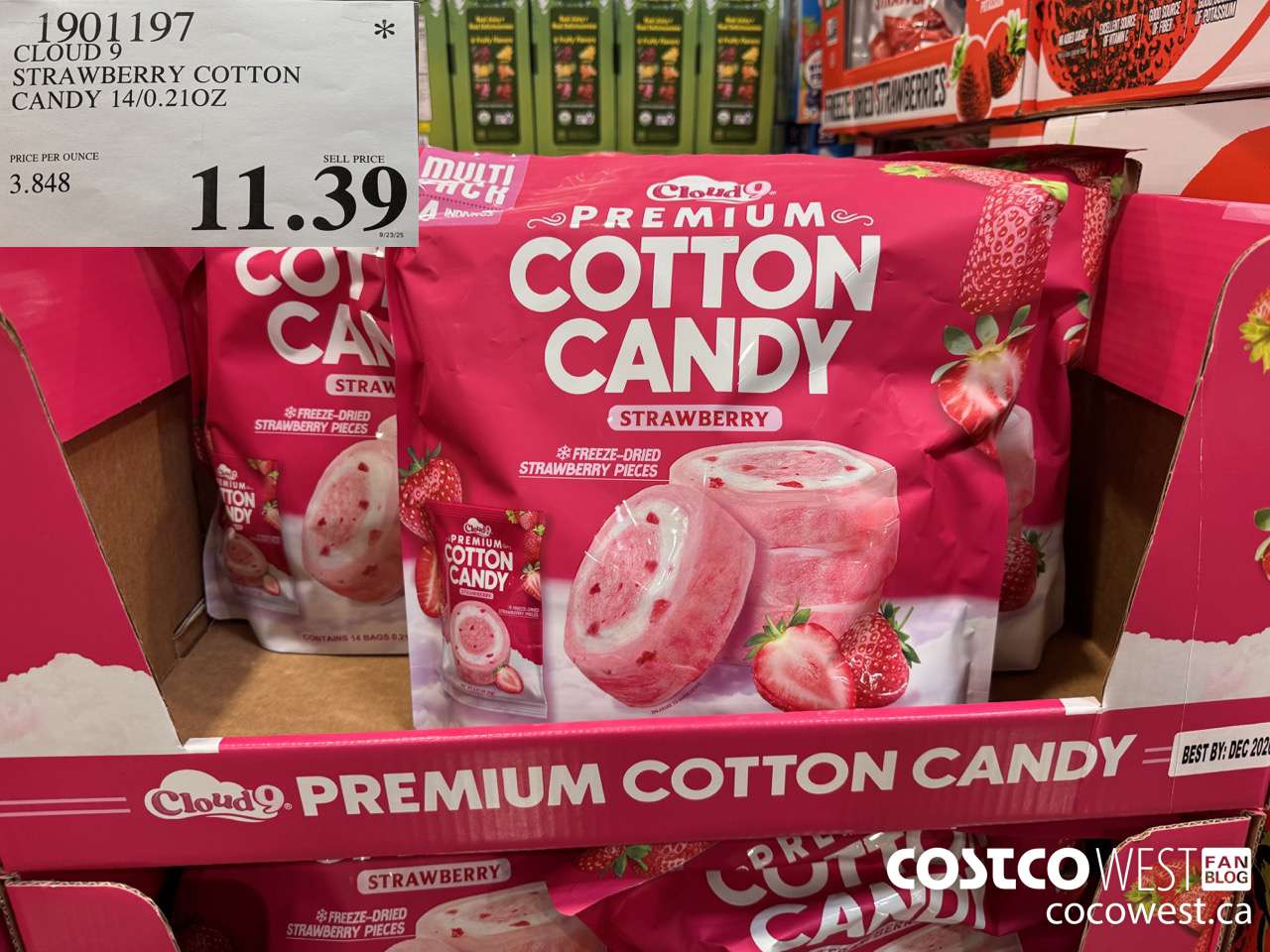 1901197 CLOUD 9 STRAWBERRY COTTON CANDY 14/0.21 OZ $11.39