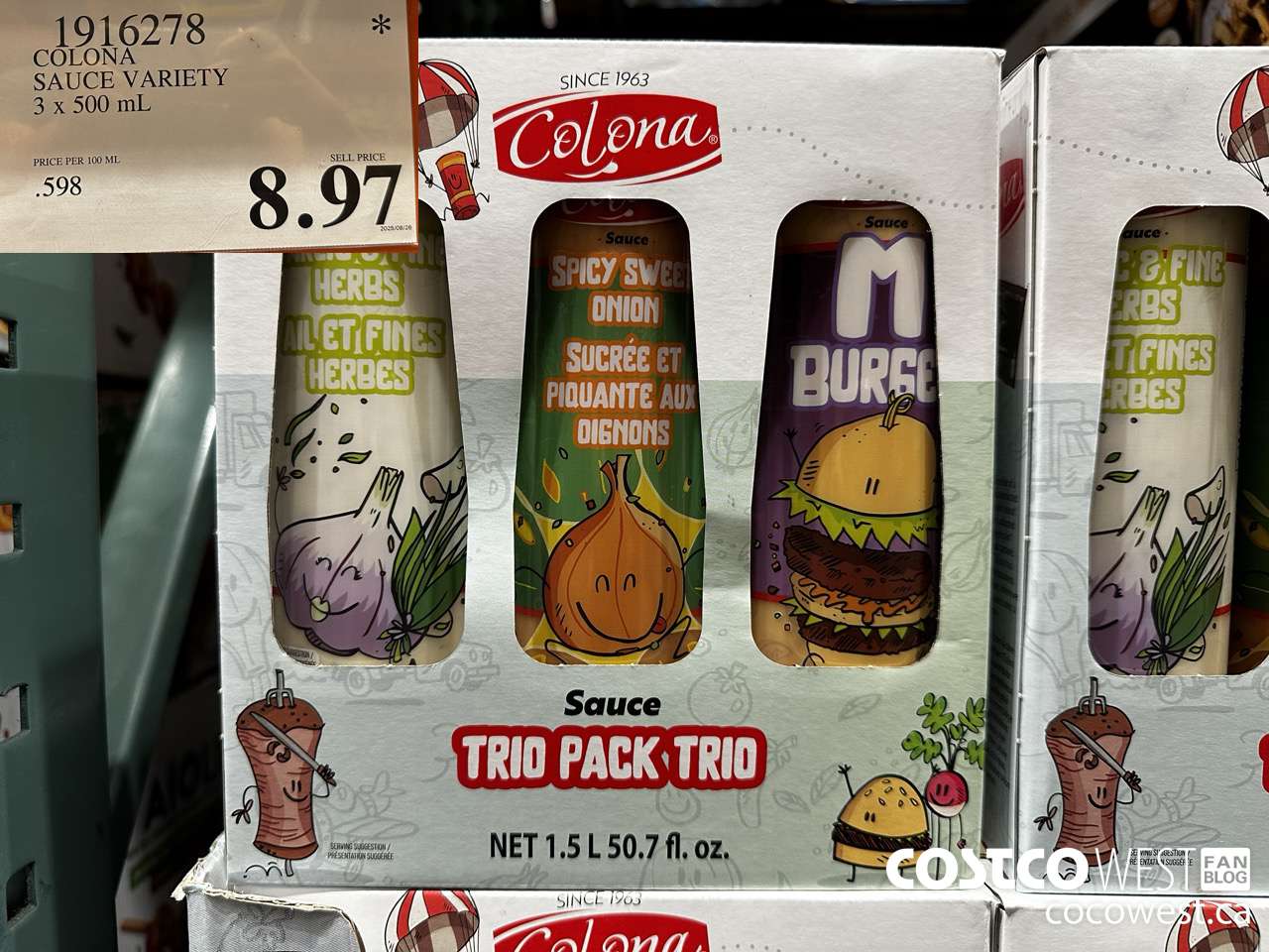 1916278 COLONA SAUCE VARIETY 3 X 500ML $8.97