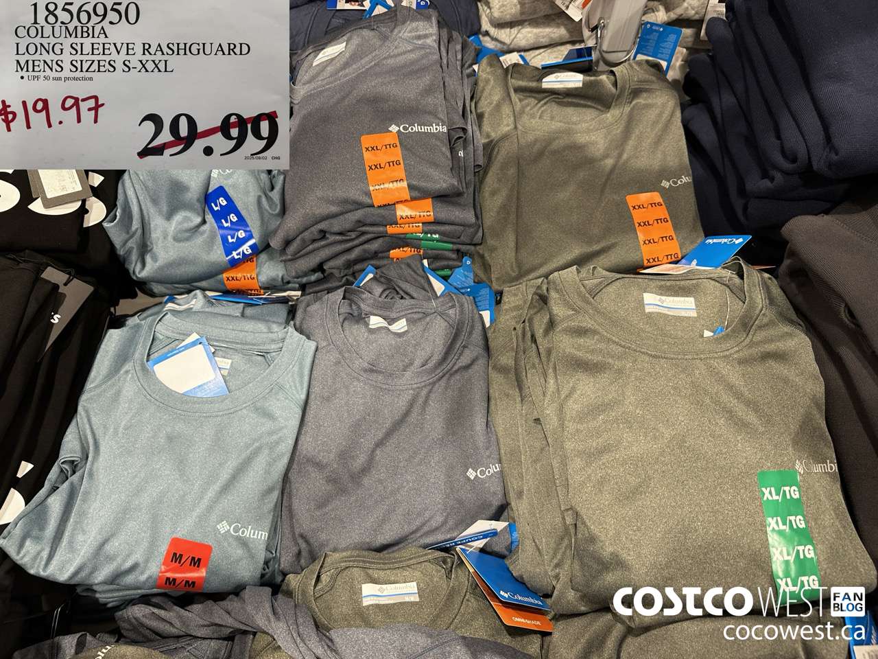 1856950 COLUMBIA LONG SLEEVE RASHGUARD MENS SIZES S-XXL $19.97