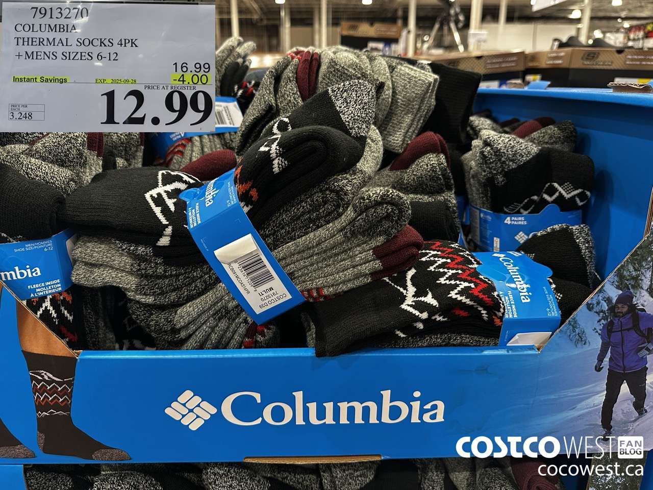 7913270 COLUMBIA THERMAL SOCKS 4PK MENS SIZES 6-12 ($4.00 INSTANT SAVINGS EXPIRES ON 2025-09-28) $12.99