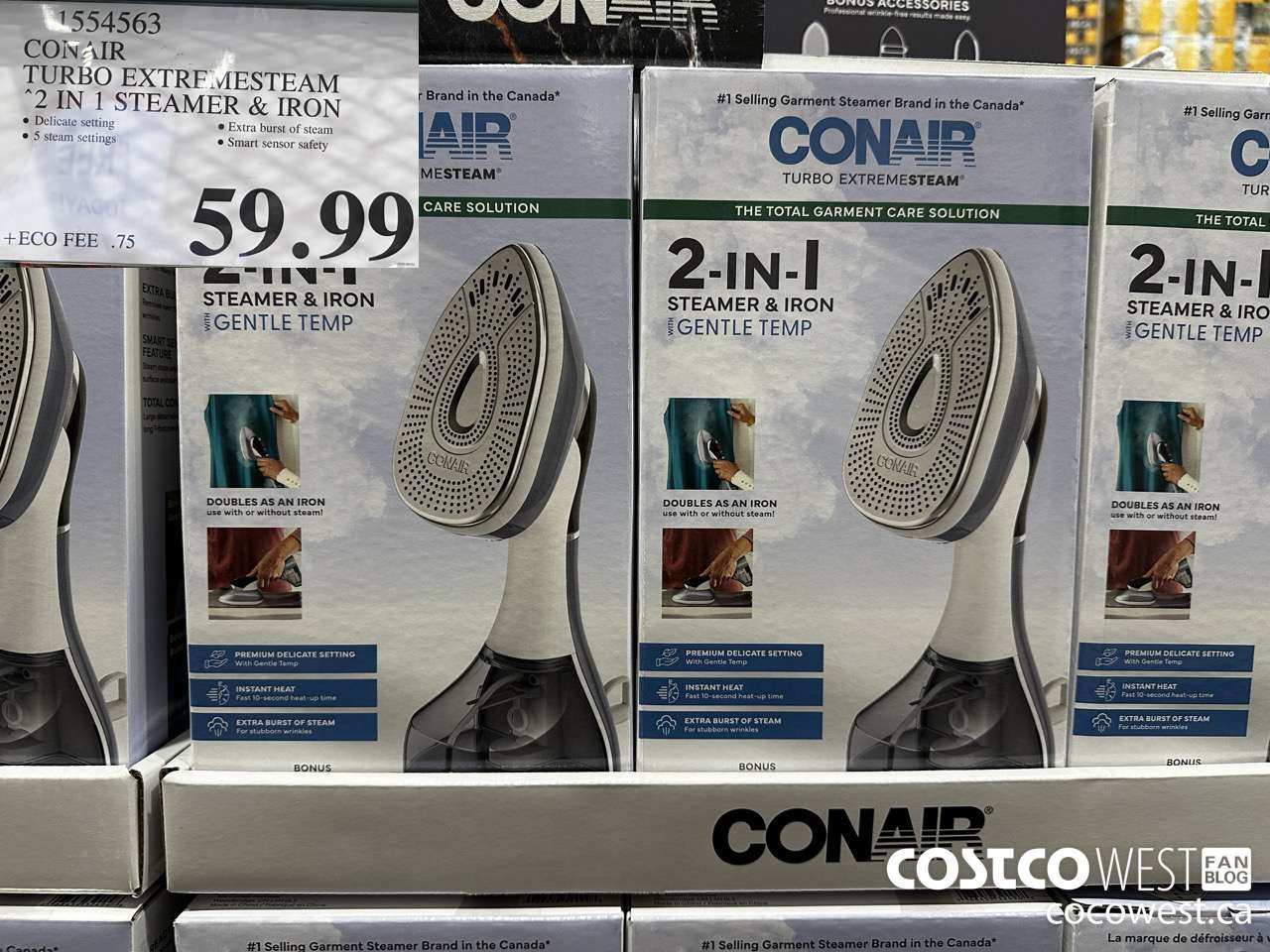 1554563 CONAIR TURBO EXTREMESTEAM 2 IN 1 STEAMER & IRON $59.99