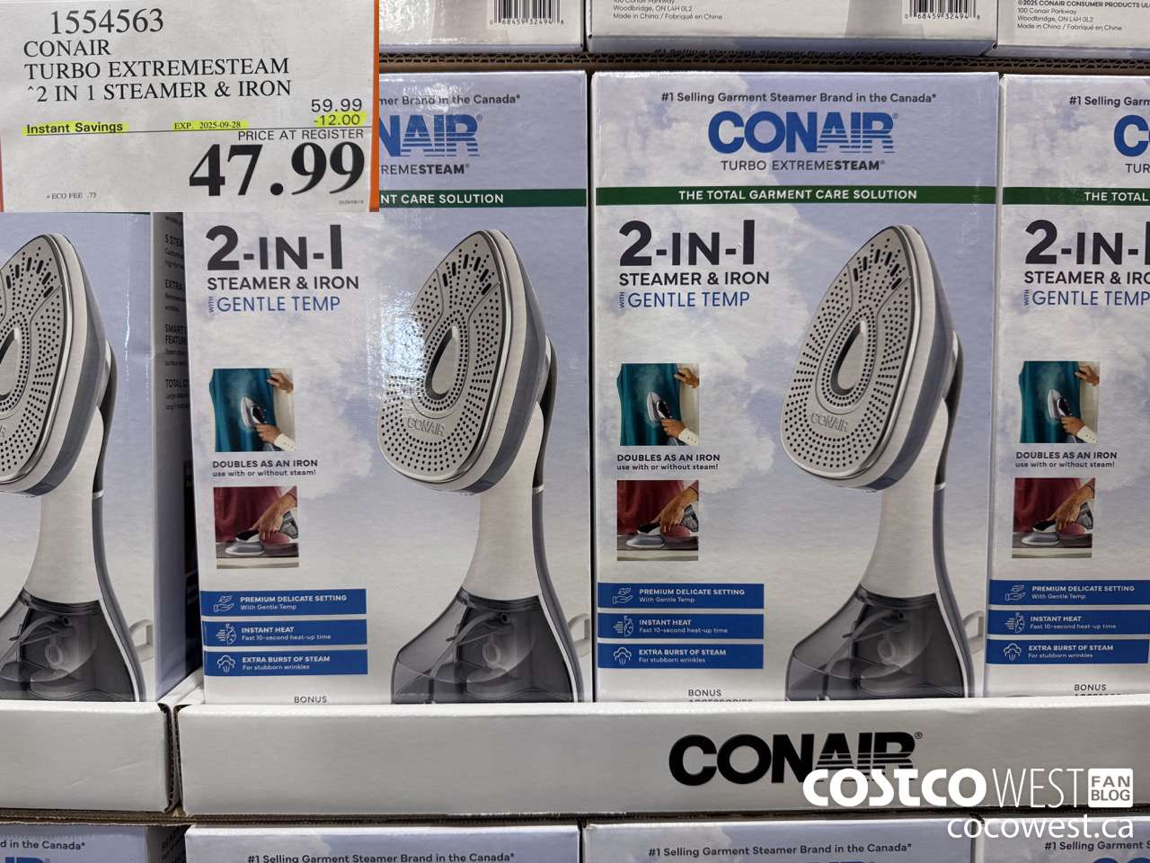 1554563 CONAIR TURBO EXTREMESTEAM 2 IN 1 STEAMER & IRON ($12.00 INSTANT SAVINGS EXPIRES ON 2025-09-28) $47.99