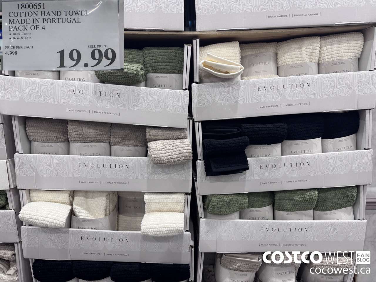 1800651 COTTON HAND TOWEL MADE IN PORTUGAL PACK OF 4 $19.99