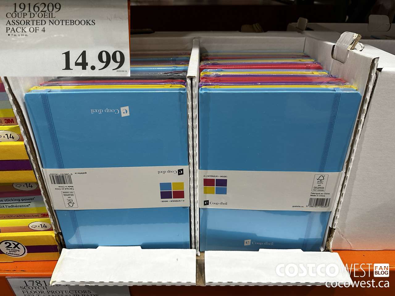 1916209 COUP D'OEIL ASSORTED NOTEBOOKS 7 X 10 4-PACK $14.99