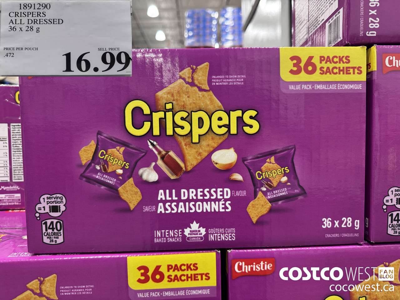 1891290 CRISPERS ALL DRESSED 36 X 28G $16.99