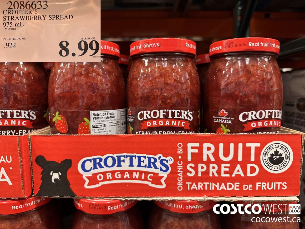 2086633 CROFTER'S ORGANIC STRAWBERRY 975ML $8.99