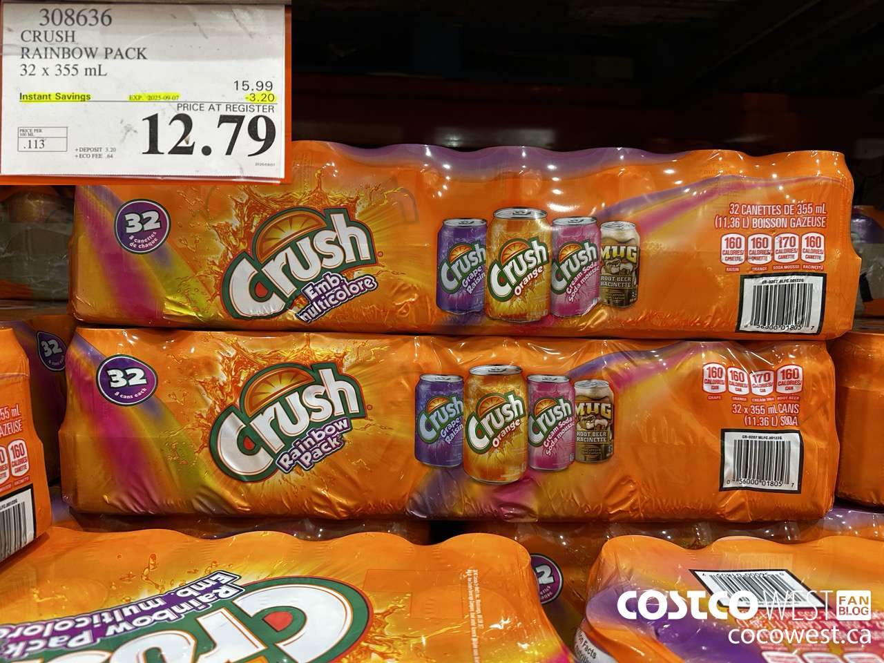 380636 CRUSH RAINBOW PACK 32 X 355ML ($3.20 INSTANT SAVINGS EXPIRES ON 2025-09-07) $12.79
