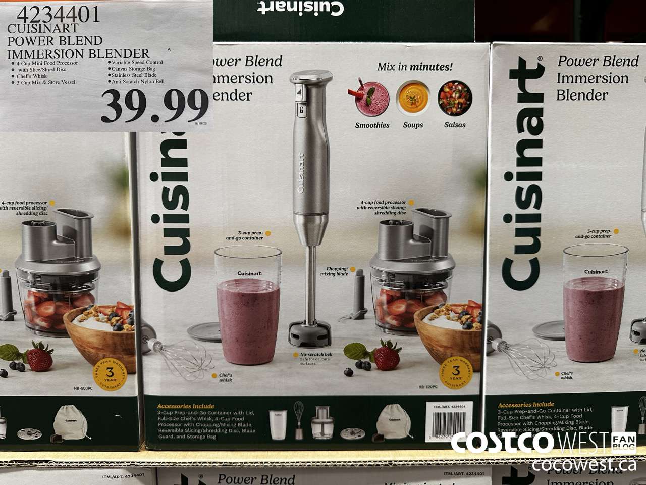 4234401 CUISINART POWER BLEND IMMERSION BLENDER $39.99