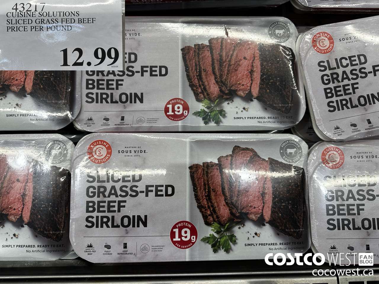 43217 CUISINE SOLUTIONS SLICED GRASS FED BEEF PRICE PER POUND $12.99